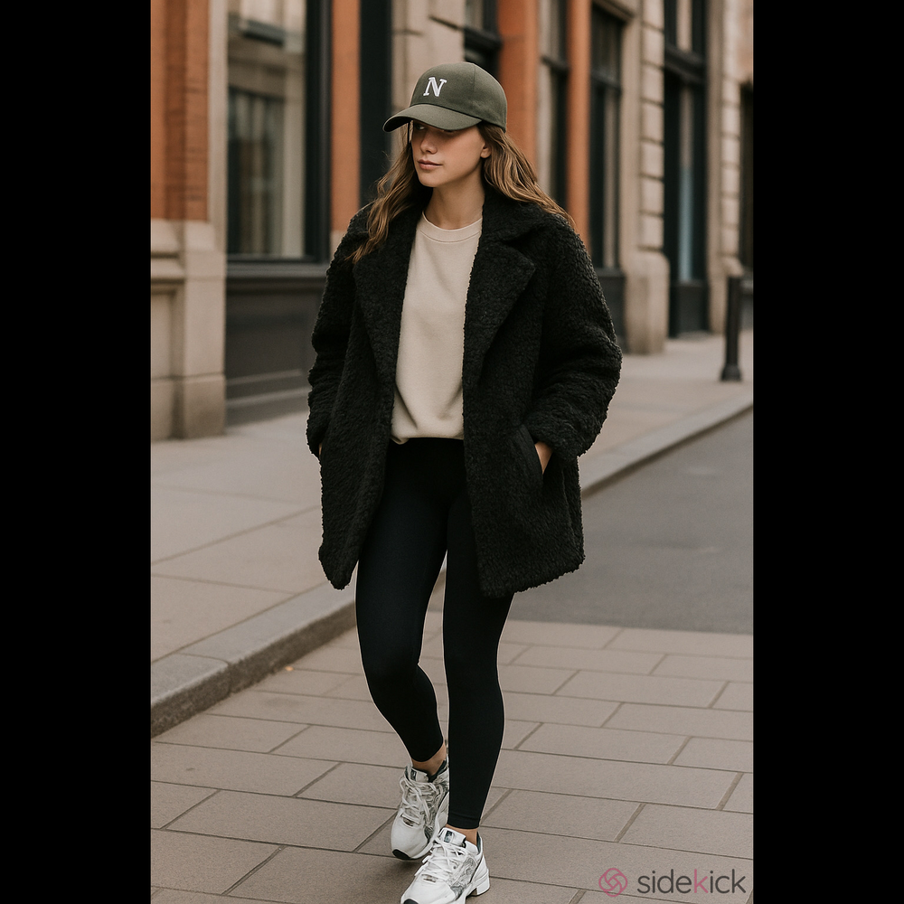 She & Sky Teddy Soft Fluffy Faux Shearling Open Front Lapel Lined Jacket